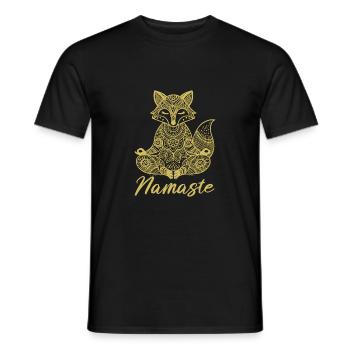 Namaste Fuchs Mandala Yoga Meditation - Männer T-Shirt - Schwarz - Vorne - AI Model Male 178 light (178cm)