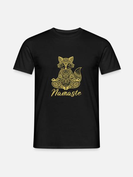 Namaste Fuchs Mandala Yoga Meditation - Männer T-Shirt - Schwarz
