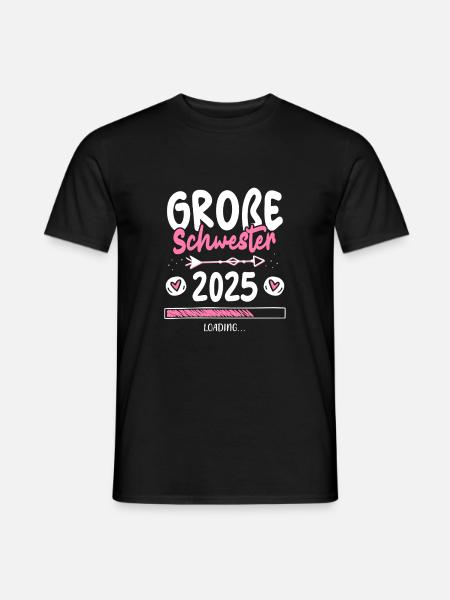 Große Schwester 2025 Loading - Männer T-Shirt - Schwarz