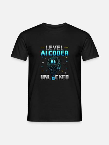 Level KI-Programmierer freigeschaltet - Männer T-Shirt - Schwarz