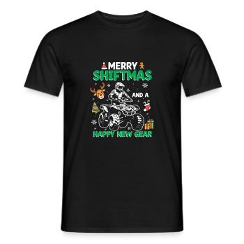 Merry Shiftmas ATV Rider Happy New Gear Quad Bike - Männer T-Shirt - Schwarz - Vorne - AI Model Male 178 light (178cm)