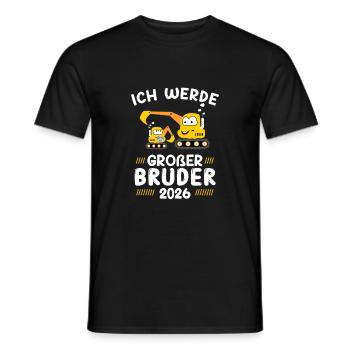 Ich werde großer Bruder 2026 Bagger - Männer T-Shirt - Schwarz - Vorne - AI Model Male 178 light (178cm)