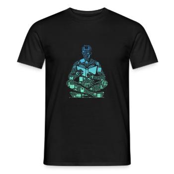 Bookworm Reader Literature - Männer T-Shirt - Schwarz - Vorne - AI Model Male 178 light (178cm)