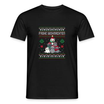 Robbe Weihnachtsbaum Weihnachten - Männer T-Shirt - Schwarz - Vorne - AI Model Male 178 light (178cm)