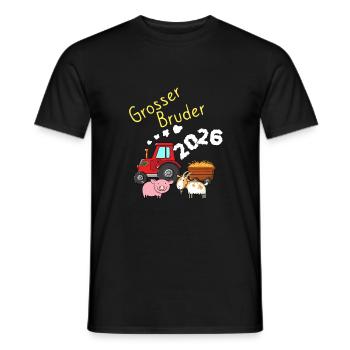 Großer Bruder 2026 Traktor Bauernhof Geschwister - Männer T-Shirt - Schwarz - Vorne - AI Model Male 178 light (178cm)
