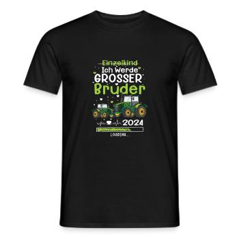 Ich Werde Großer Bruder 2024 Traktor - Männer T-Shirt - Schwarz - Vorne - AI Model Male 178 light (178cm)