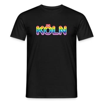 Köln LGBT - Männer T-Shirt - Schwarz - Vorne - AI Model Male 178 light (178cm)