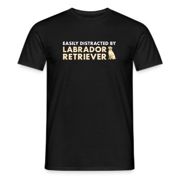 Easily Distracted By Labrador Retriever - Men's T-Shirt - black - Front - AI Model Male 178 light (178cm)