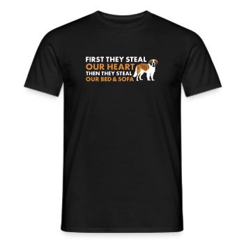 Ils volent notre cœur Saint Bernard - T-shirt homme - noir - Devant - AI Model Male 178 light (178cm)