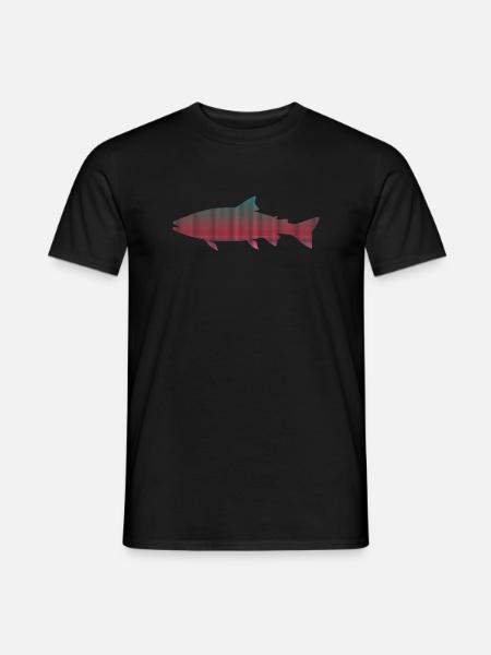 Forellen Angeln verpixelt Angler Forelle - T-shirt herr - svart
