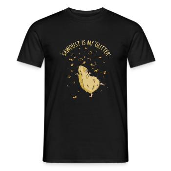 Hamster shirt | Sawdust is my glitter hamster girl - Men's T-Shirt - black - Front - AI Model Male 178 light (178cm)