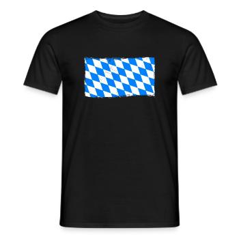Bayern Flagge Used Look Bayerische Fahne Vintage - T-shirt homme - noir - Devant - AI Model Male 178 light (178cm)