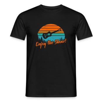 Enjoy the Show / Guitar - Men's T-Shirt - black - Front - AI Model Male 178 light (178cm)