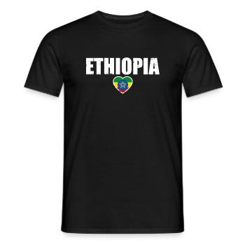 Ethiopia Ethiopia Ethiopian Flag Ethiopian - Men's T-Shirt - black - Front - AI Model Male 178 light (178cm)