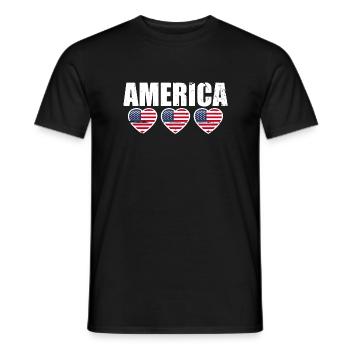 Amérique Drapeau américain États-Unis - T-shirt homme - noir - Devant - AI Model Male 178 light (178cm)
