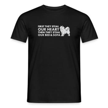 Ils volent notre cœur Samoyède - T-shirt homme - noir - Devant - AI Model Male 178 light (178cm)