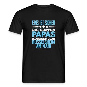 RÜSSELSHEIM-AM-MAIN -papa - Männer T-Shirt - Schwarz - Vorne - AI Model Male 178 light (178cm)