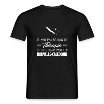 therapie caledonie - T-shirt homme - noir - Devant - AI Model Male 178 light (178cm)