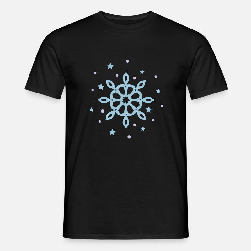schneeflocke - Männer T-Shirt - Schwarz