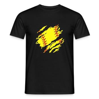 Softball Innen - Männer T-Shirt - Schwarz - Vorne - AI Model Male 178 light (178cm)