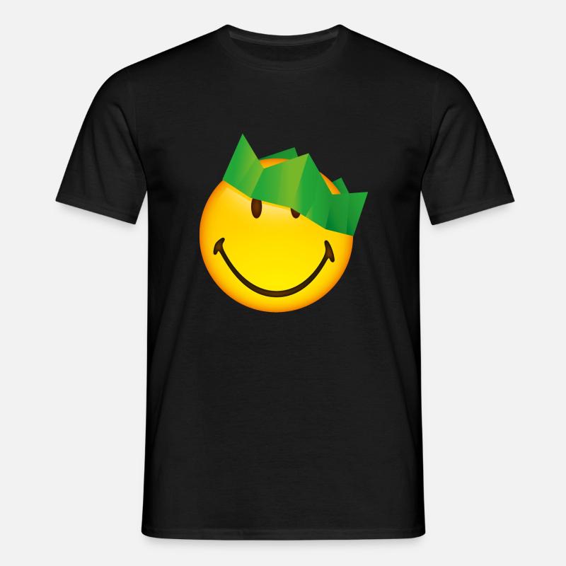 Smiley Green Crown - Koszulka męska - czarny