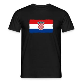 Drapeau Croatie Occasion Look Adria Zagreb Croate - T-shirt homme - noir - Devant - AI Model Male 178 light (178cm)