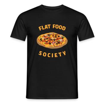 Flat Food Society - Théoricien de la conspiration de pizza - T-shirt homme - noir - Devant - AI Model Male 178 light (178cm)