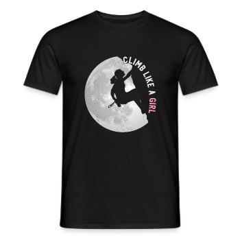 Climb Like A Girl Mountaineering Girls Climbing - Men's T-Shirt - black - Front - AI Model Male 178 light (178cm)