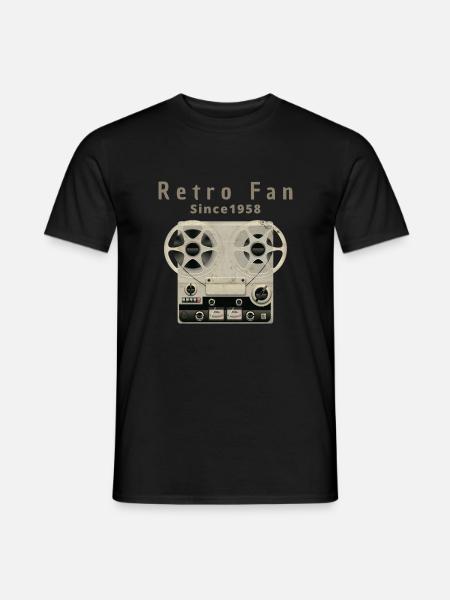 Tonband Tonbandgerät 1958 Retro Vintage - Männer T-Shirt - Schwarz