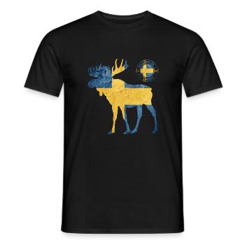 Sweden Sverige Norden Skandinavia Viking Graffitti - Men's T-Shirt - black - Front - AI Model Male 178 light (178cm)