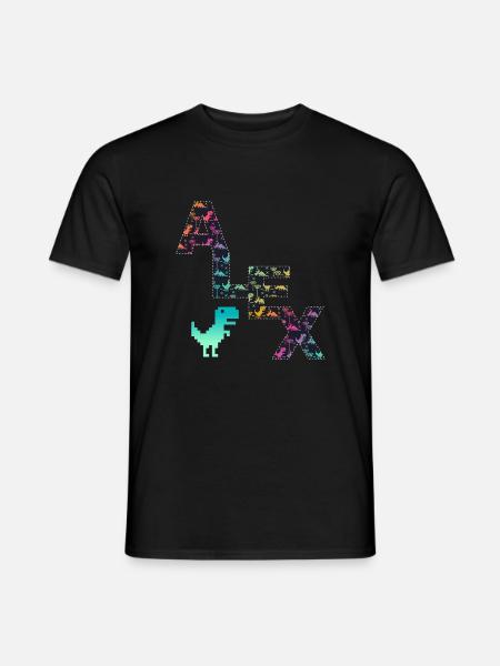 ALEX - Schöner Jungen Name mit süßen Dinosaurier - Männer T-Shirt - Schwarz