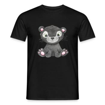 Süßes Panther Baby Amazonas Südamerika Panter - Männer T-Shirt - Schwarz - Vorne - AI Model Male 178 light (178cm)