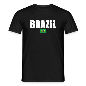 Brésil Brésil Drapeau brésilien - T-shirt homme - noir - Devant - AI Model Male 178 light (178cm)