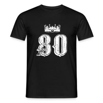 80 Zahl Krone - Männer T-Shirt - Schwarz - Vorne - AI Model Male 178 light (178cm)
