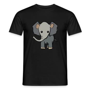 Idée cadeau d’illustration d’éléphant - T-shirt homme - noir - Devant - AI Model Male 178 light (178cm)