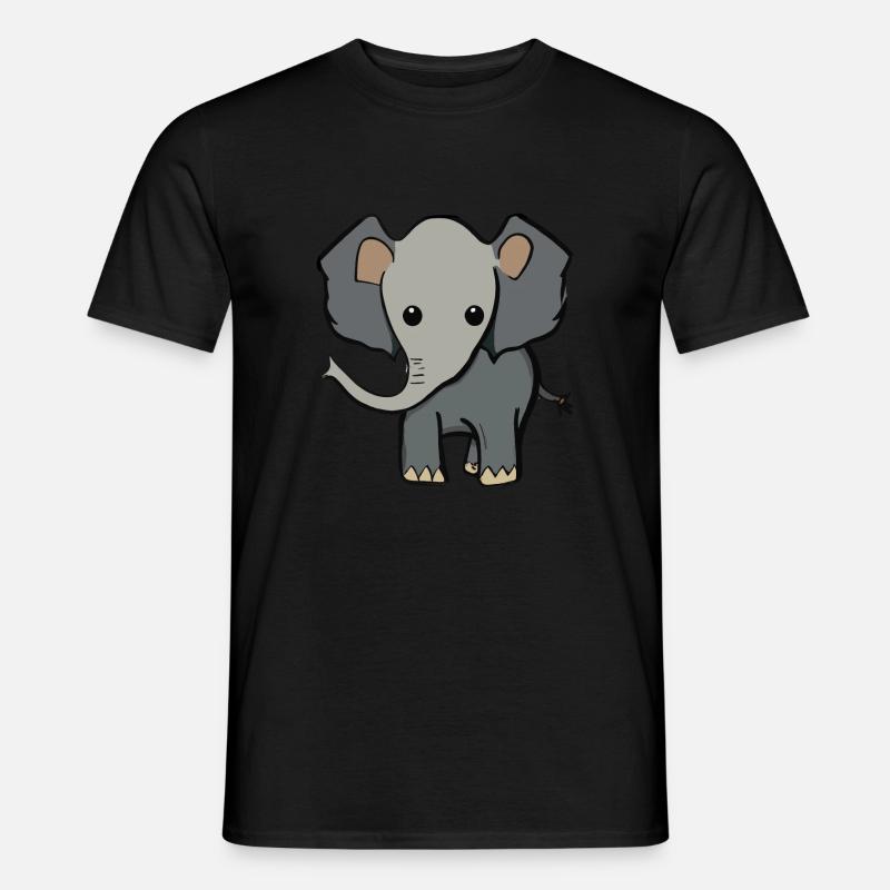 Elefant Illustration Geschenkidee - Männer T-Shirt - Schwarz