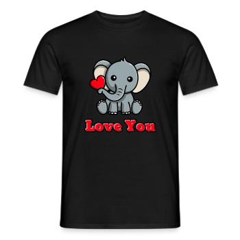 Ein süßer Elefant mit Herz - Männer T-Shirt - Schwarz - Vorne - AI Model Male 178 light (178cm)