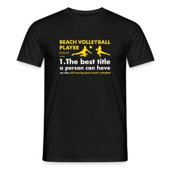 Définition du joueur sportif Volleyball de plage - T-shirt homme - noir - Devant - AI Model Male 178 light (178cm)