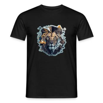 Lion polyart - Männer T-Shirt - Schwarz - Vorne - AI Model Male 178 light (178cm)