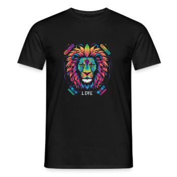 Pride Love Lion - Männer T-Shirt - Schwarz - Vorne - AI Model Male 178 light (178cm)