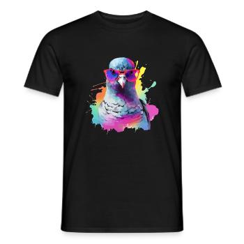 Ron die Taube - Männer T-Shirt - Schwarz - Vorne - AI Model Male 178 light (178cm)