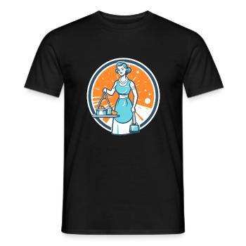 Femme de ménage des années 60 - T-shirt homme - noir - Devant - AI Model Male 178 light (178cm)