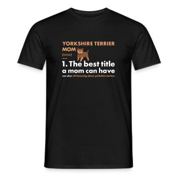 Yorkshire Terrier Maman Définition - T-shirt homme - noir - Devant - AI Model Male 178 light (178cm)