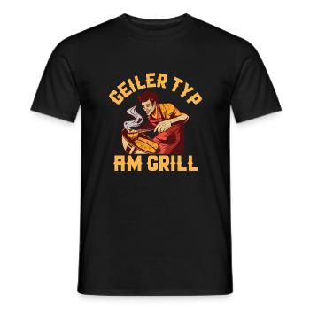 Geiler Typ Am Grill Grillen BBQ Griller - Männer T-Shirt - Schwarz - Vorne - AI Model Male 178 light (178cm)