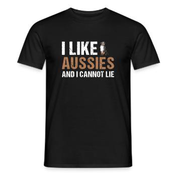 Dog I Like Aussie And I Cannot Lie - Men's T-Shirt - black - Front - AI Model Male 178 light (178cm)