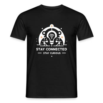 Stay Connected Stay Curious - Men's T-Shirt - black - Front - AI Model Male 178 light (178cm)