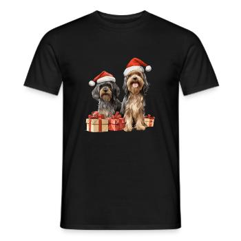 Merry Christmas Dogs - Männer T-Shirt - Schwarz - Vorne - AI Model Male 178 light (178cm)