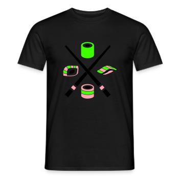 sushi - Men's T-Shirt - black - Front - AI Model Male 178 light (178cm)