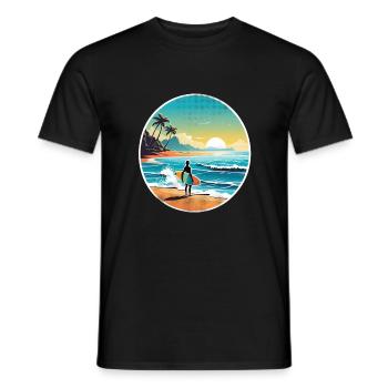 plage vacances soleil mer - T-shirt homme - noir - Devant - AI Model Male 178 light (178cm)