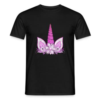 Einhorn süße Regenbogen lustige Einhörner magische Fantasie - Männer T-Shirt - Schwarz - Vorne - AI Model Male 178 light (178cm)